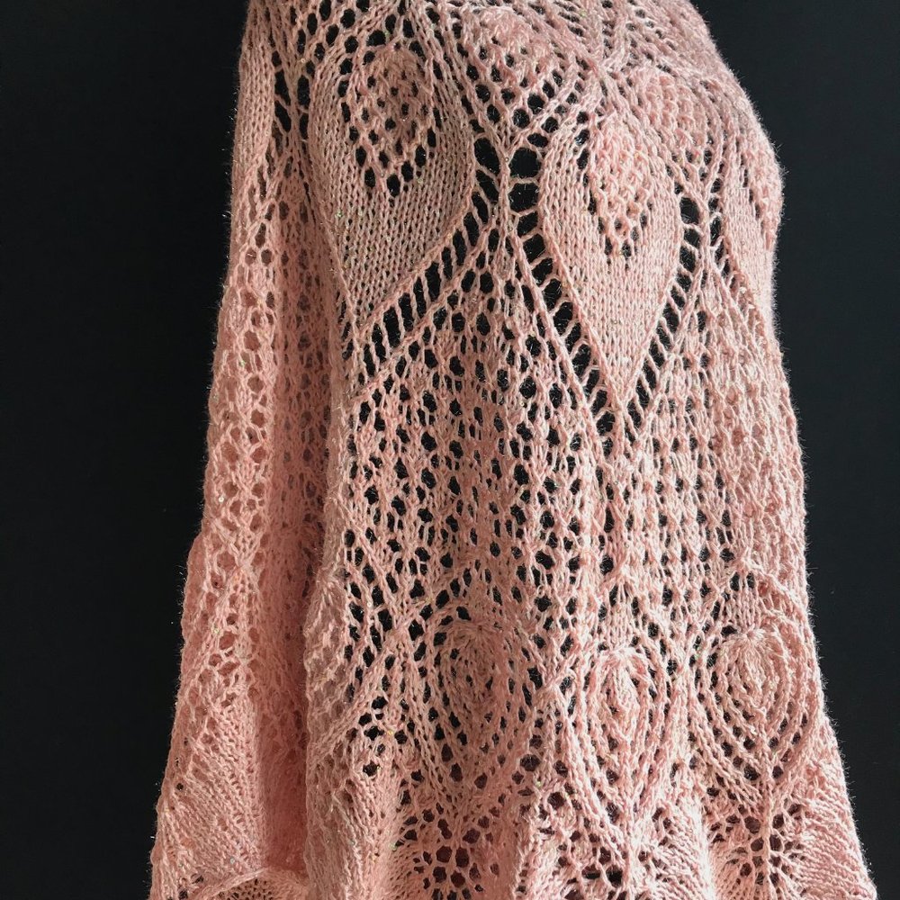 Hand Knitted Large lace shawl stole fine lace wrap, Gift for HER